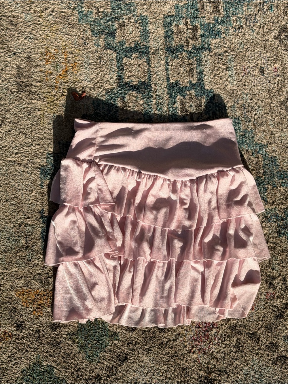 Forever 21 Light Pink Tiered Ruffle Mini Skirt